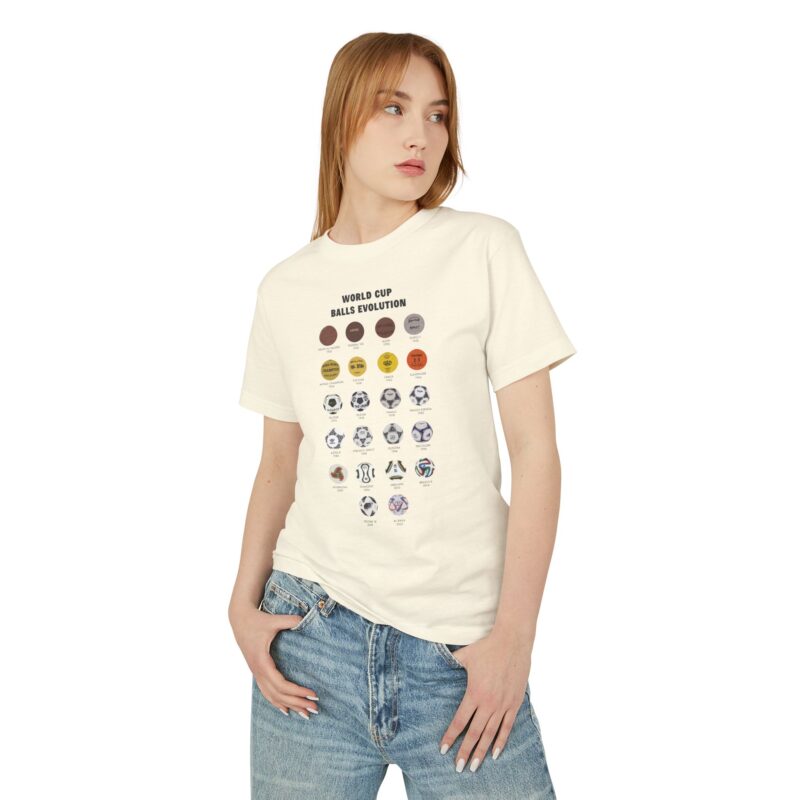 World Cup Evolution Tee, Vintage Soccer Shirt, Sports Fan Gift, Soccer History T-Shirt, Unisex Heavyweight Cotton Top - Image 4