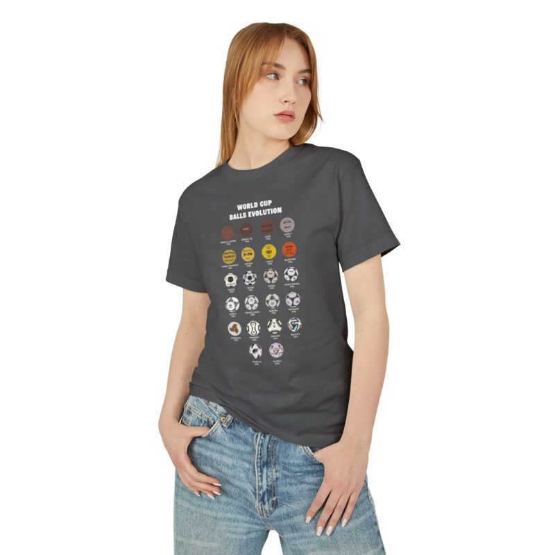 World Cup Evolution Tee, Vintage Soccer Shirt, Sports Fan Gift, Soccer History T-Shirt, Unisex Heavyweight Cotton Top - Image 8