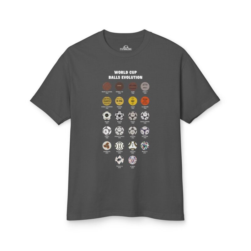 World Cup Evolution Tee, Vintage Soccer Shirt, Sports Fan Gift, Soccer History T-Shirt, Unisex Heavyweight Cotton Top - Image 5
